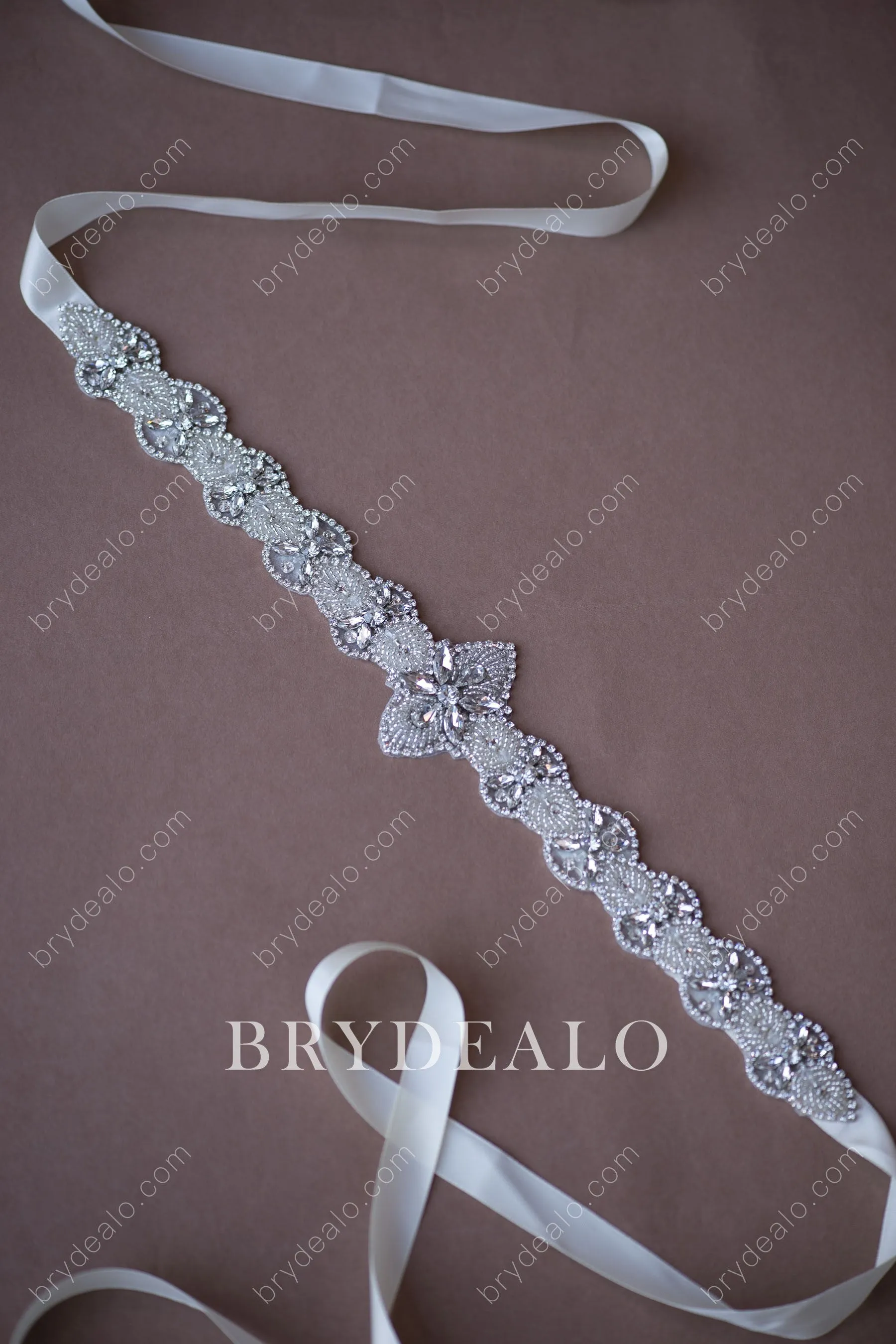 Sparkling Beaded Crystals Bridal Sash