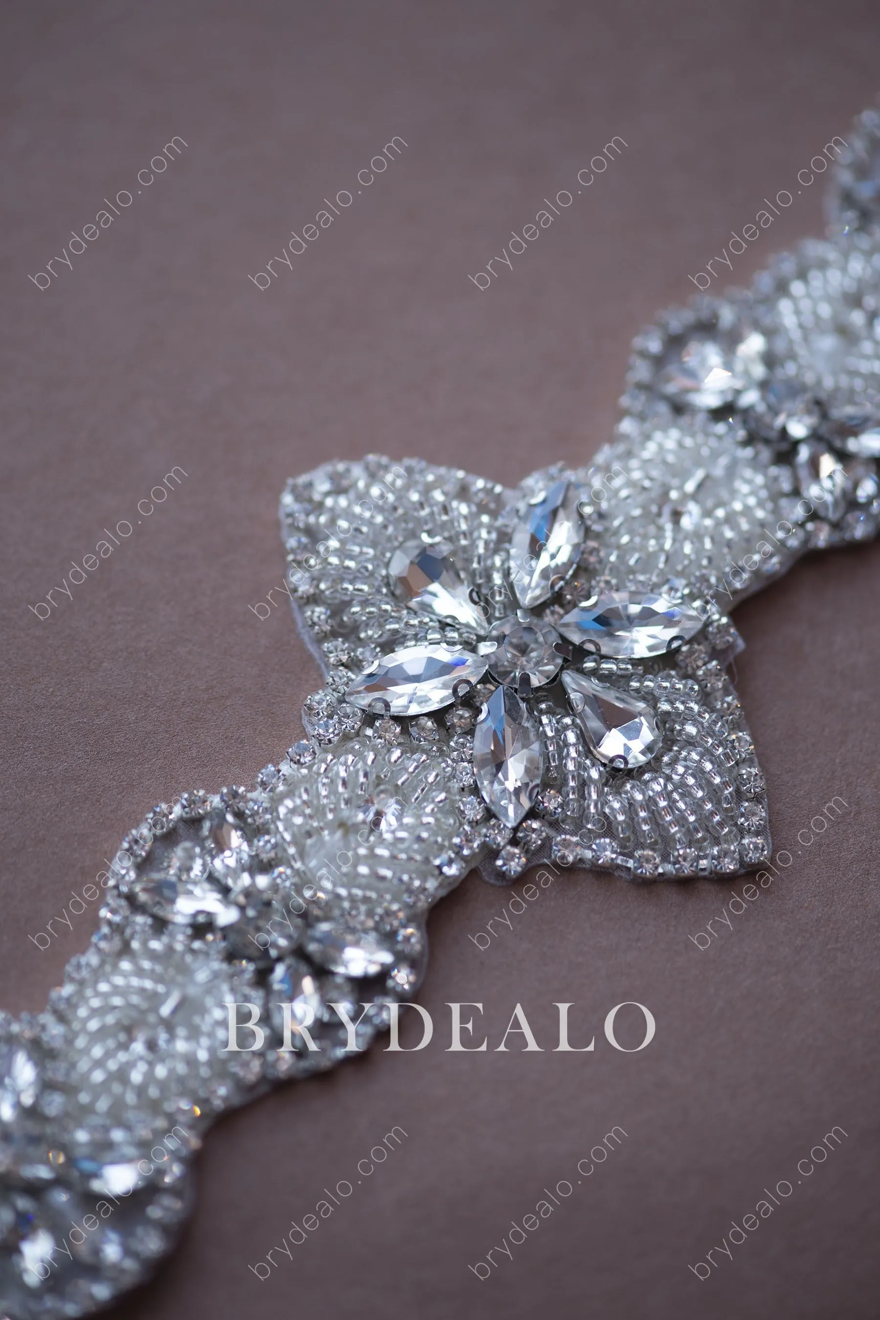 Sparkling Beaded Crystals Bridal Sash