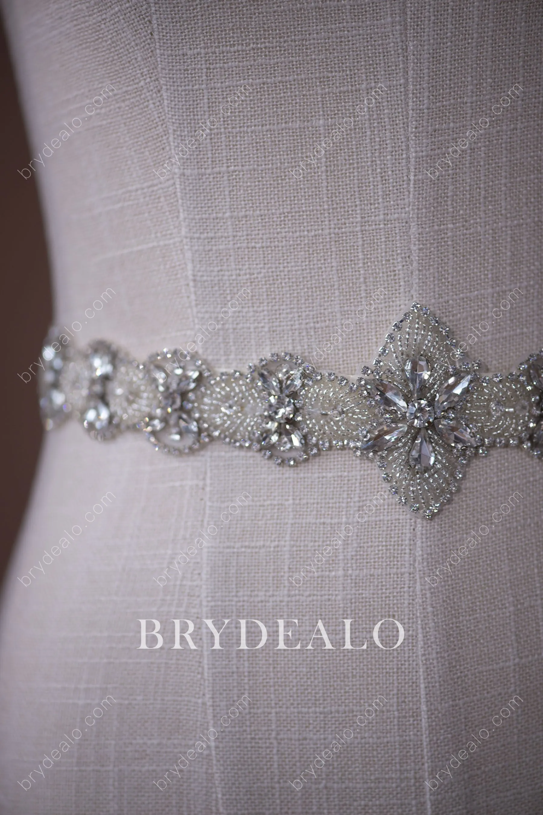 Sparkling Beaded Crystals Bridal Sash