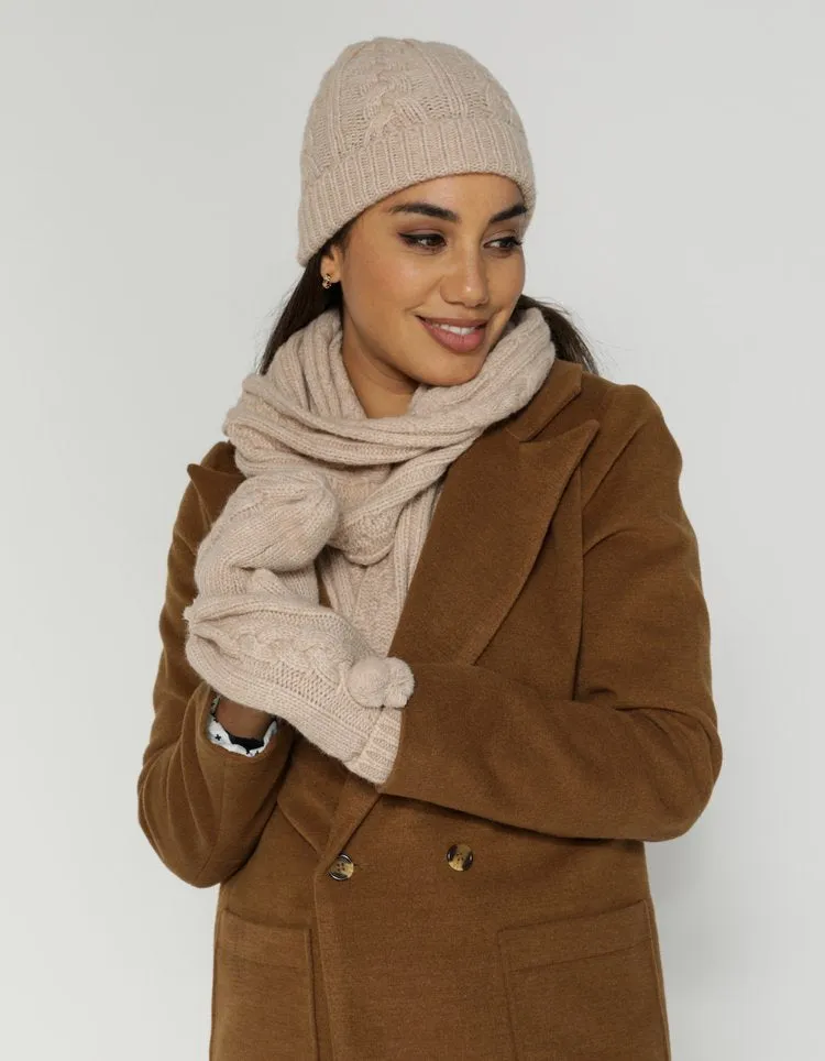 Stella   Gemma Cable Beanie - Dusk Pink