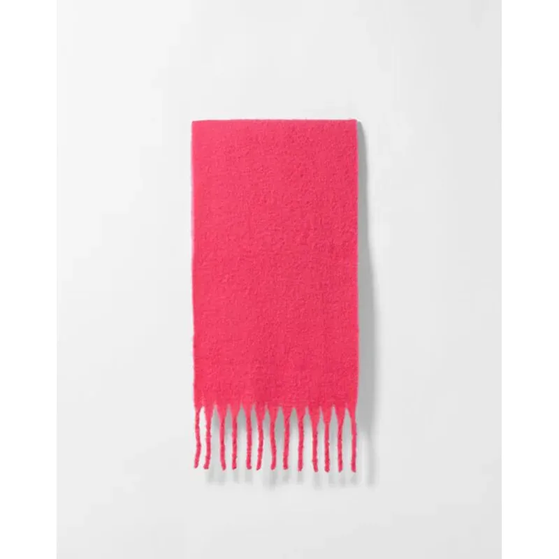 Tassels Scarf Women Thick Warm Simple Fashion Commuting Pure Color Scarf