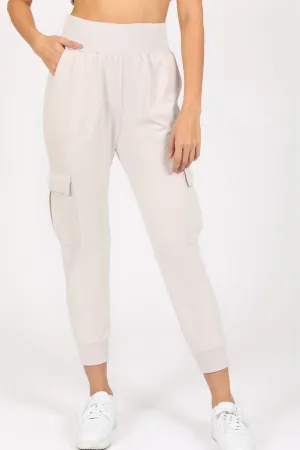 The Ribbed Waist Cargo Jogger - Stone