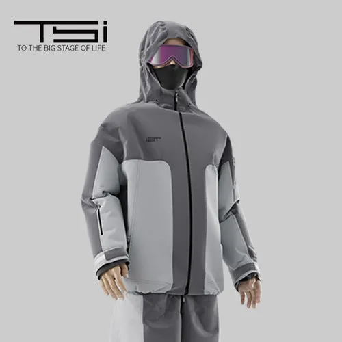 TSI 23/24 Upgraded 3L Grey Snowboarding Jacket & Pants