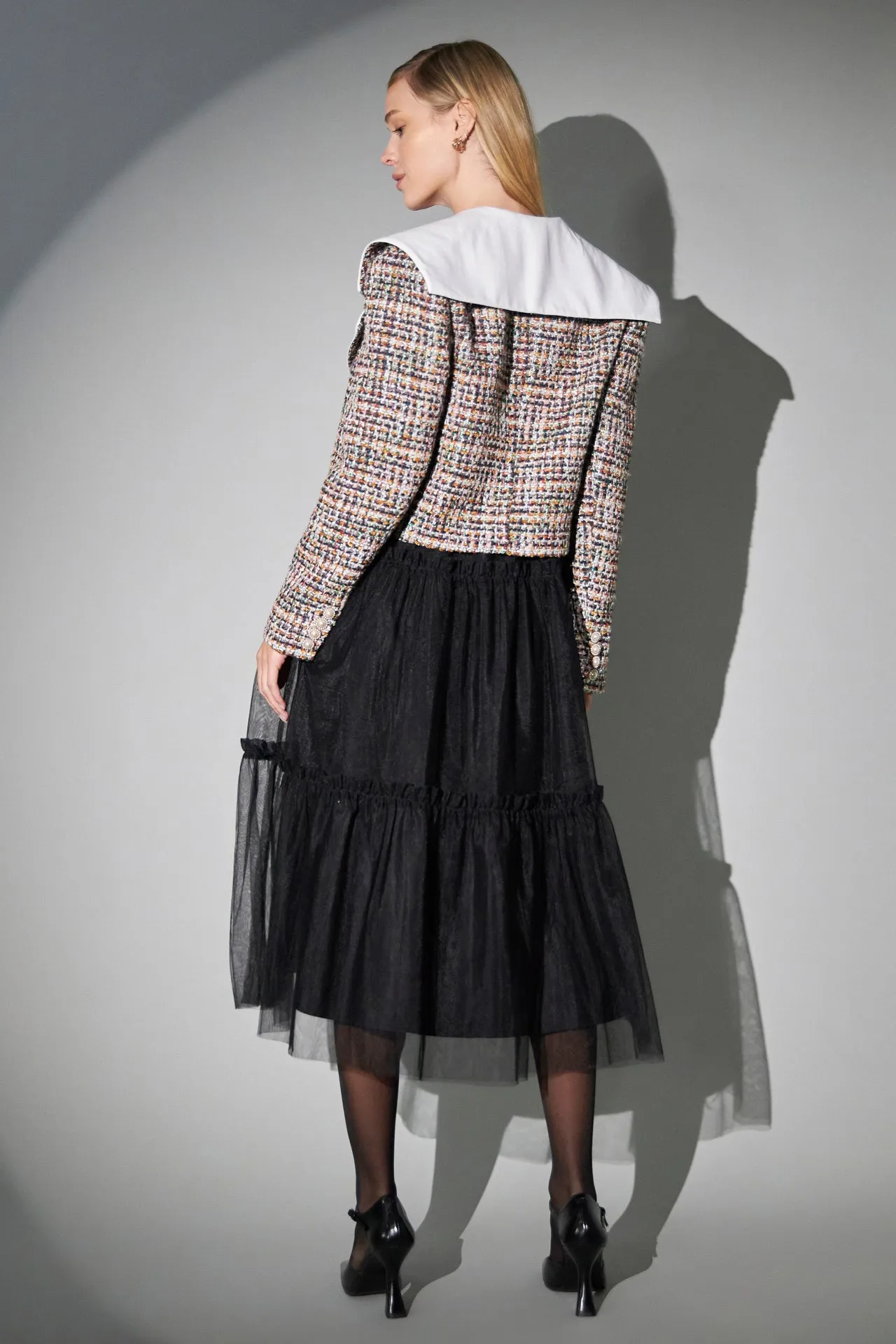 Tweed Jacket with Sailor Collar