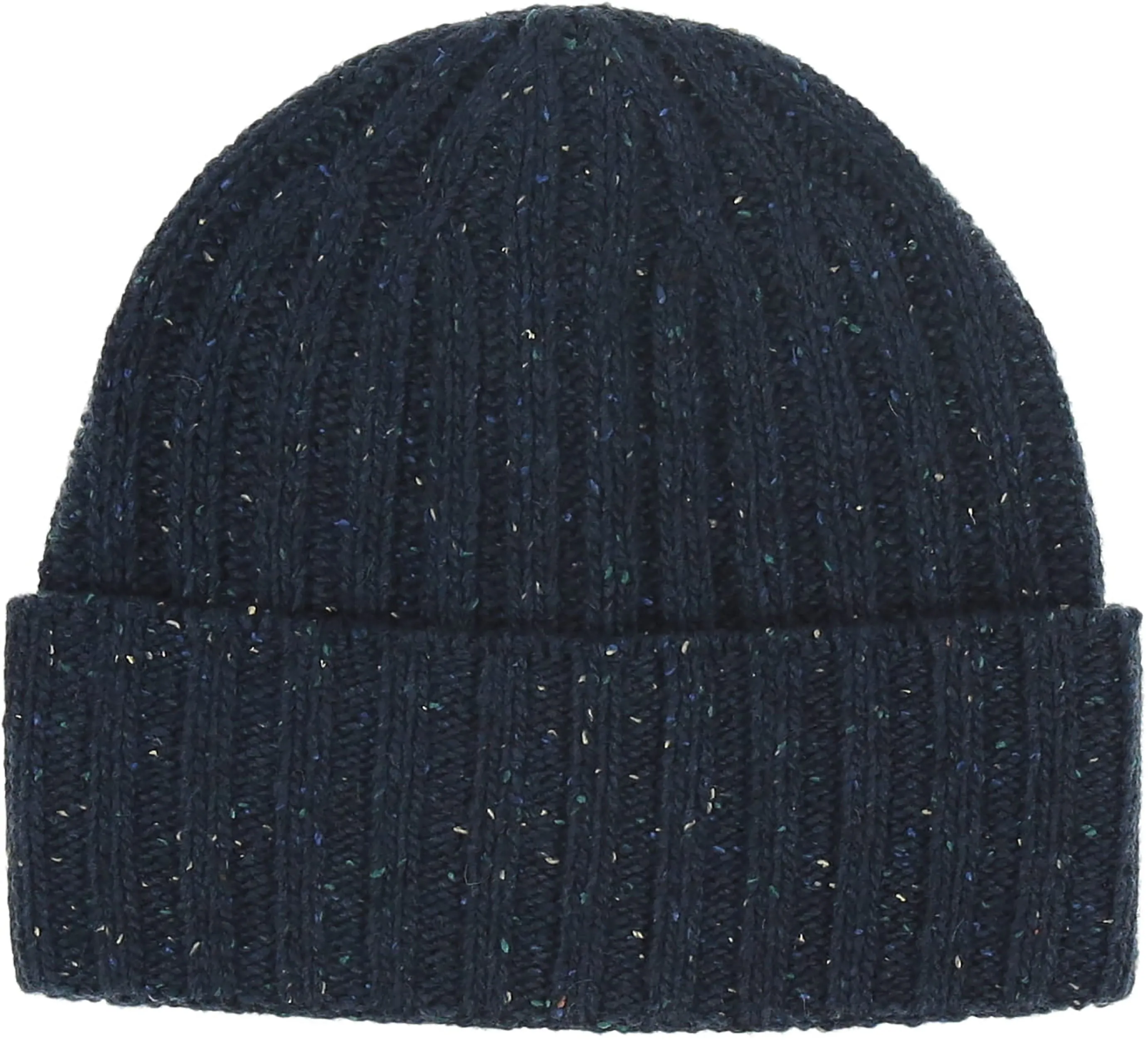Tweed Stripe Rib Knit Cuff Beanie