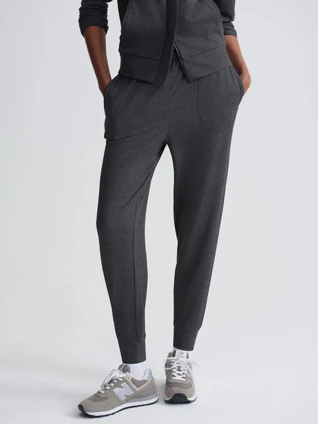 Varley Brushed Rib Slim Cuff Pant 27.5, Black Marl