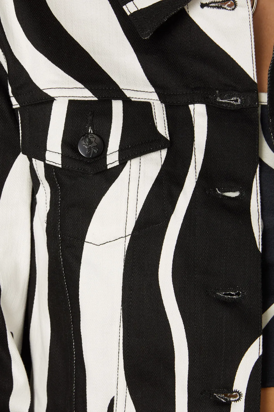 Warped Geo Print Jacket