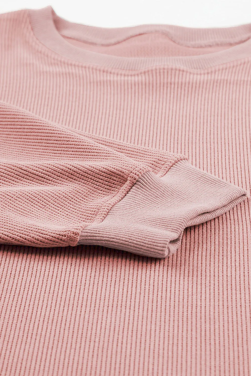 Wholesale Pink Sequined Heart Pattern Corded Plus Size Sweatshirt