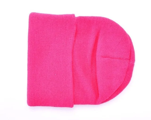 Winter Hats for Women Beanies Knitted Caps Girls Autumn Skullies Beanies Women's Warm Winter Hats Unisex Fashion Solid Cap