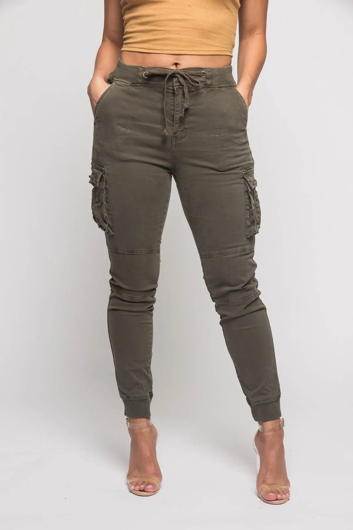 Women's Essential Colored Cargo Joggers