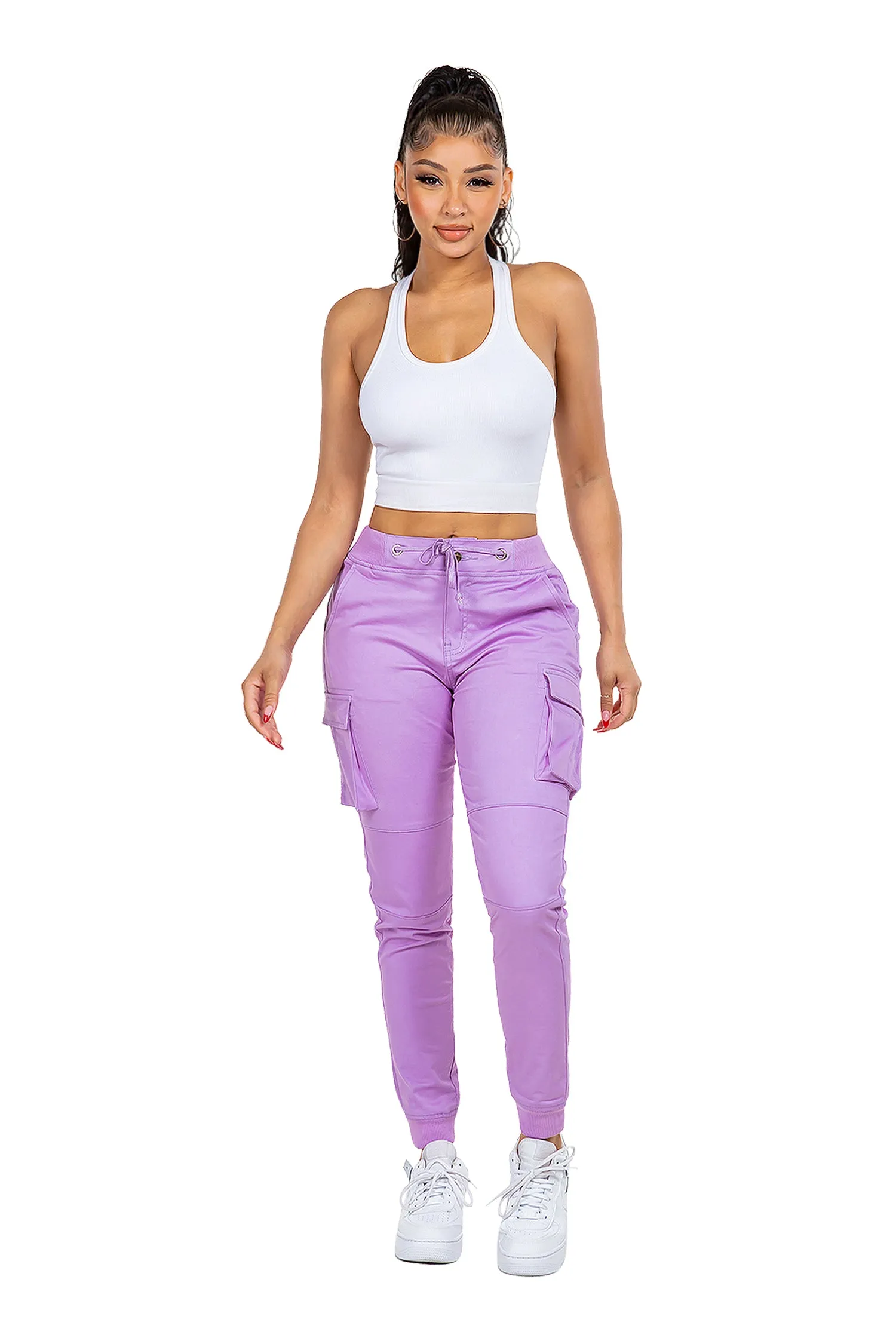 Women's Essential Colored Cargo Joggers