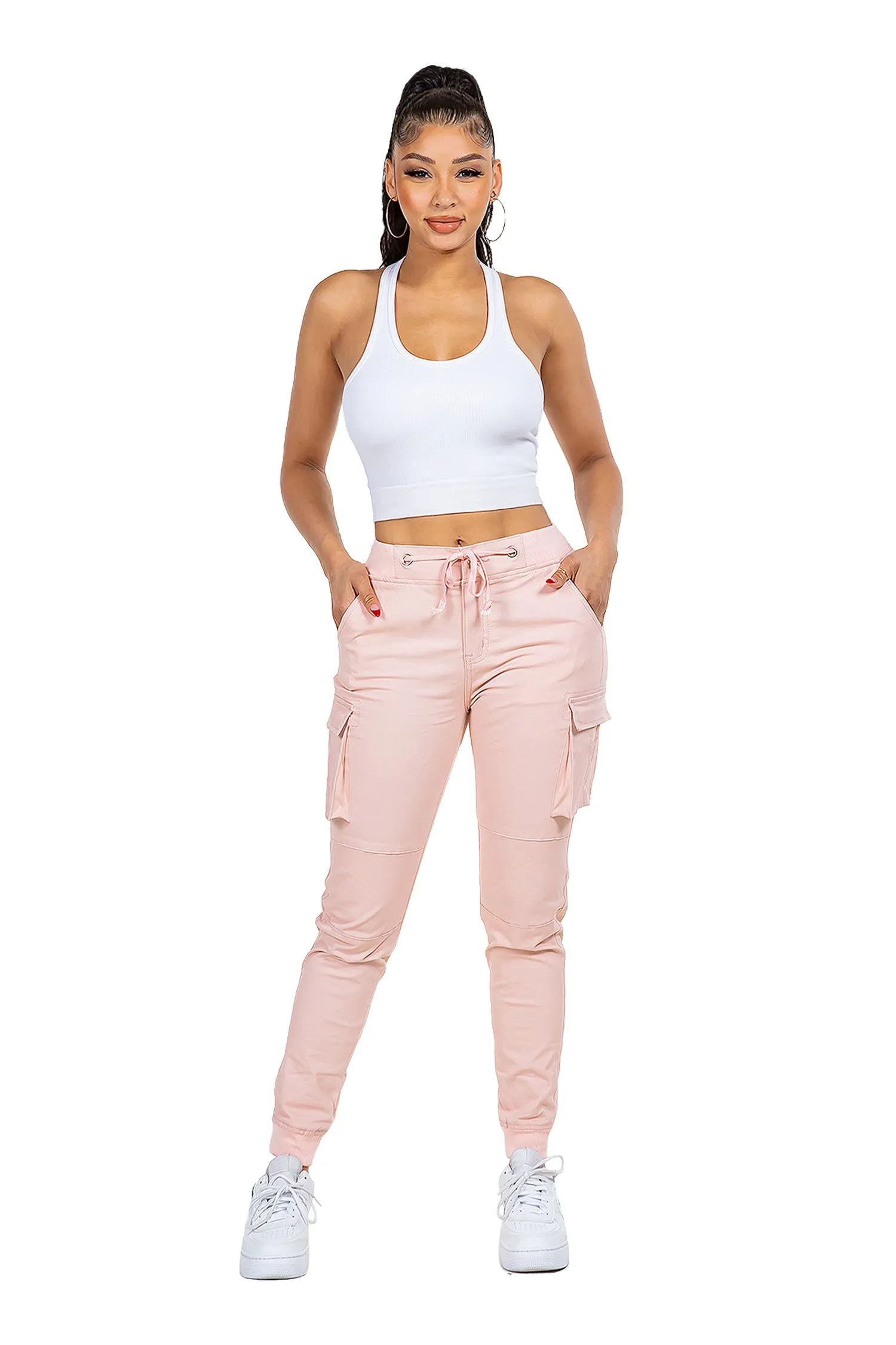 Women's Essential Colored Cargo Joggers