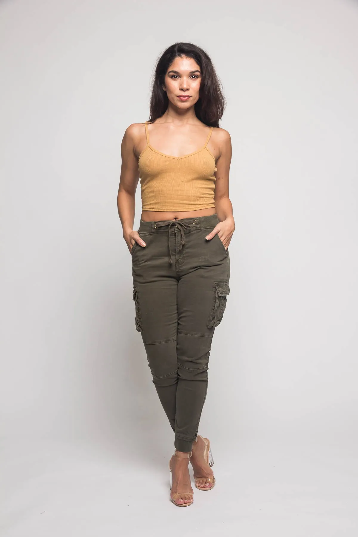 Women's Essential Colored Cargo Joggers