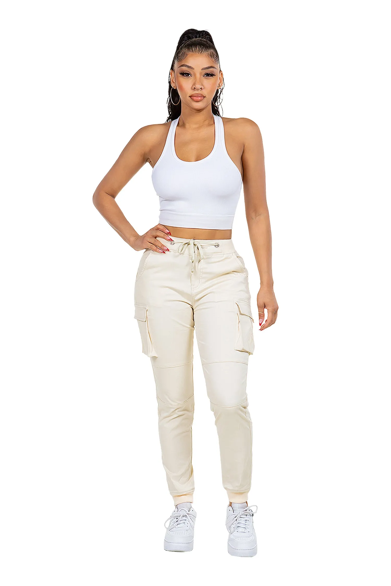Women's Essential Colored Cargo Joggers