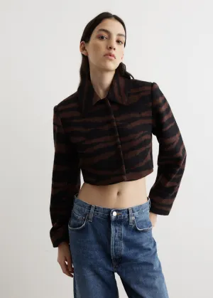 Wool Jacquard Cropped Jacket