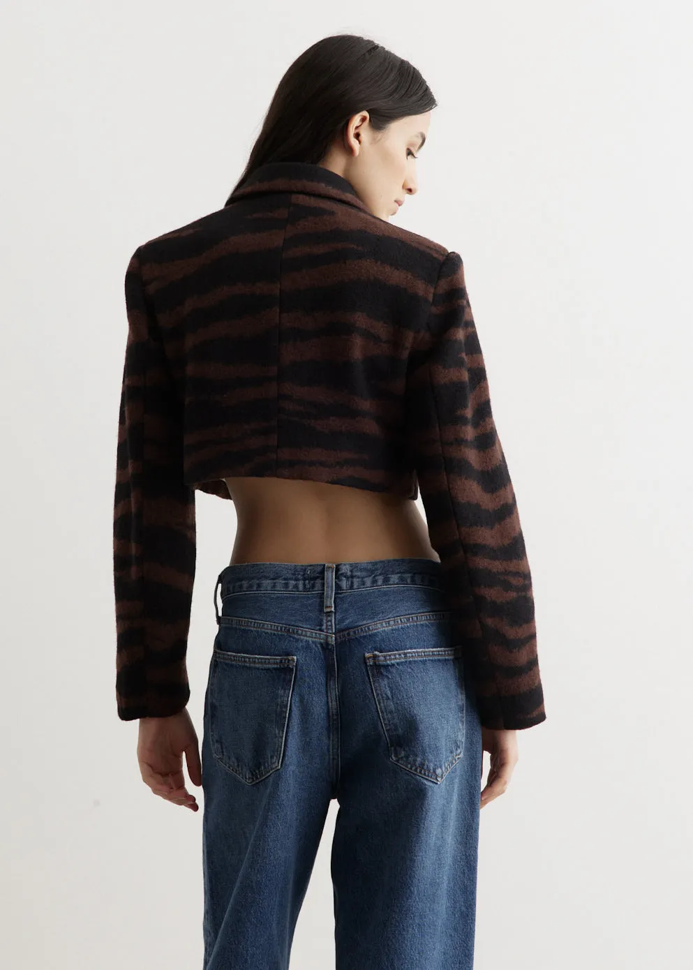 Wool Jacquard Cropped Jacket