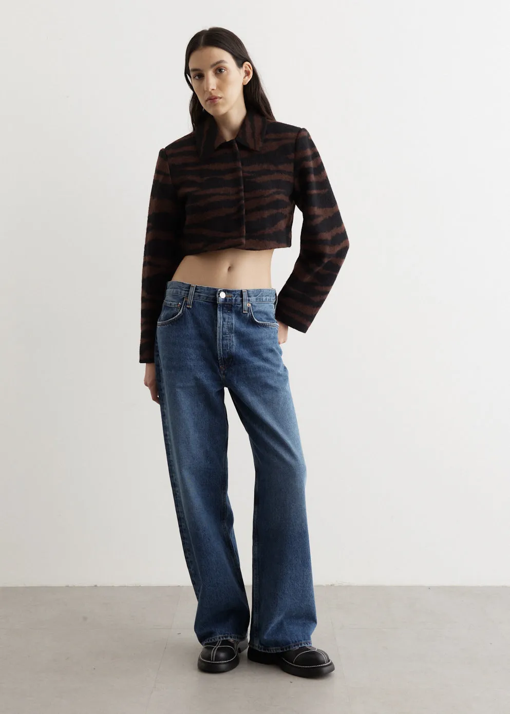 Wool Jacquard Cropped Jacket