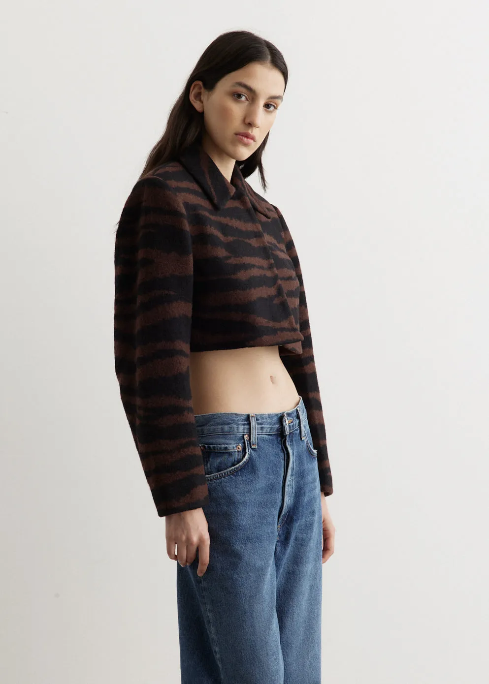 Wool Jacquard Cropped Jacket