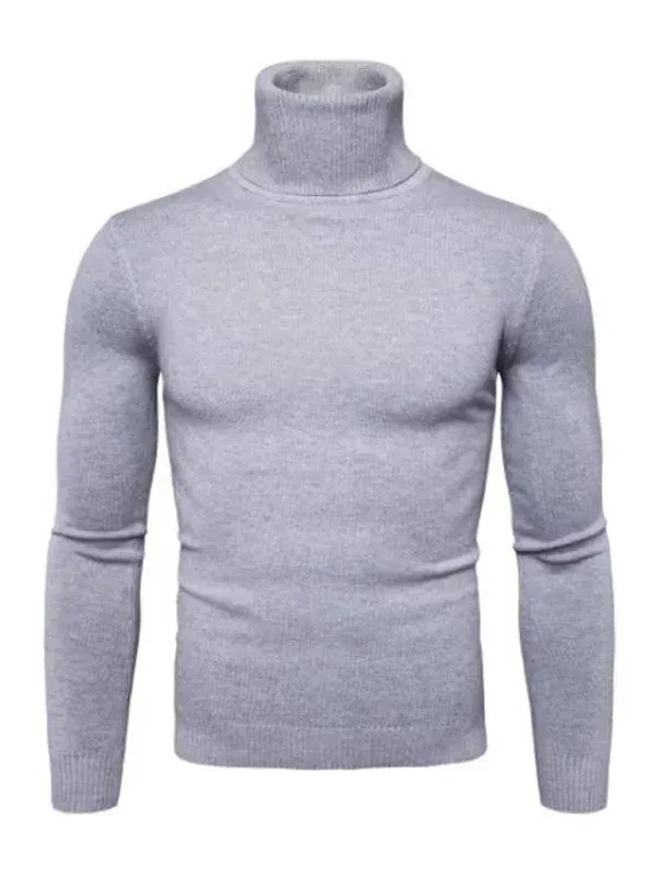 Wool Thick Knitted Turtleneck Men Sweater