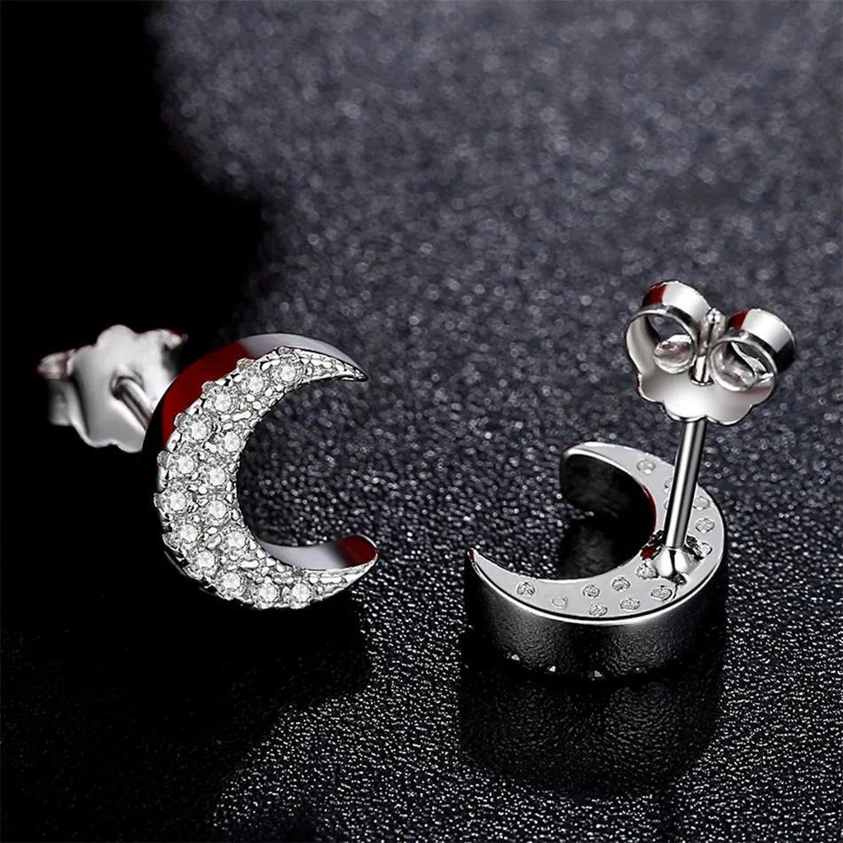 YE3108 925 Sterling Silver I love you to the Moon Earrings