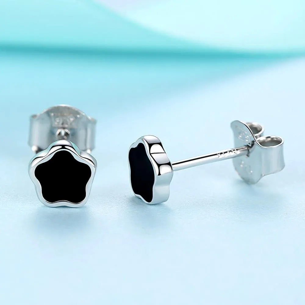 YE3119 925 Sterling Silver Cute Enamel Flower Stud Earrings