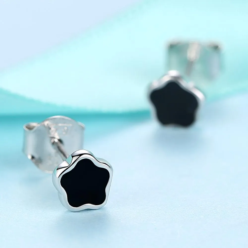 YE3119 925 Sterling Silver Cute Enamel Flower Stud Earrings