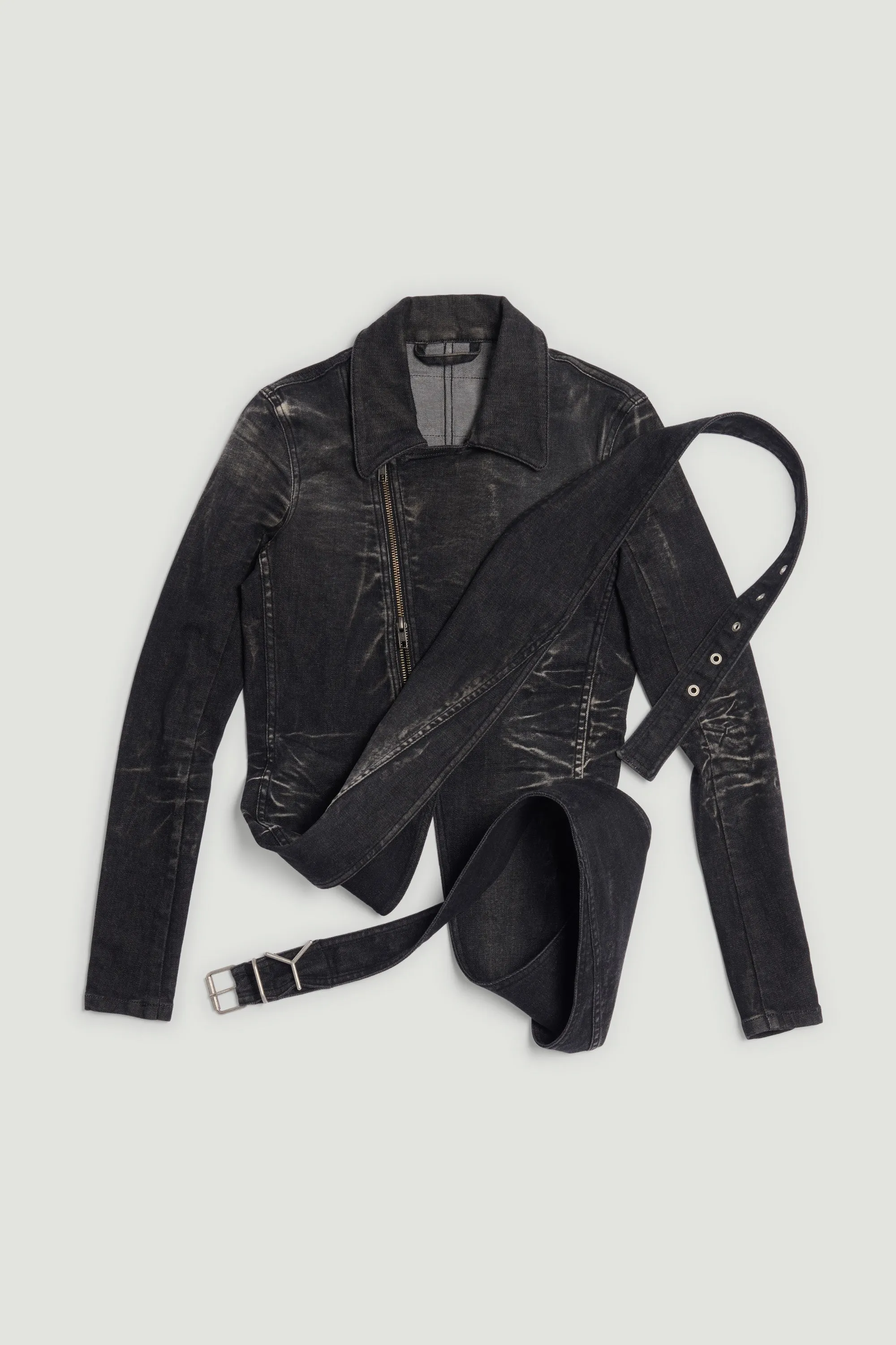Y/PROJECT - WRAP FITTED DENIM JACKET